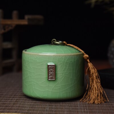 Image of Boite à thé Chinoise en porcelaine de Longquan Céladon