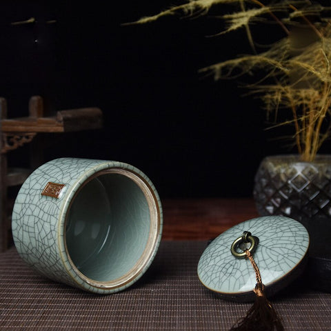 Boite à thé Chinoise en porcelaine de Longquan Céladon